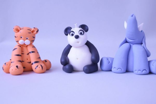 cute tiger panda and elephant figure cake topper class at the London cake academy