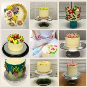 The London Cake Academy UK shows cakes made on the buttercream course