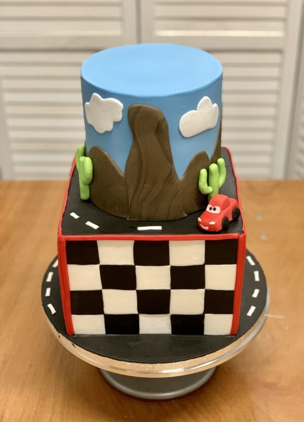 on the road themed car cake
